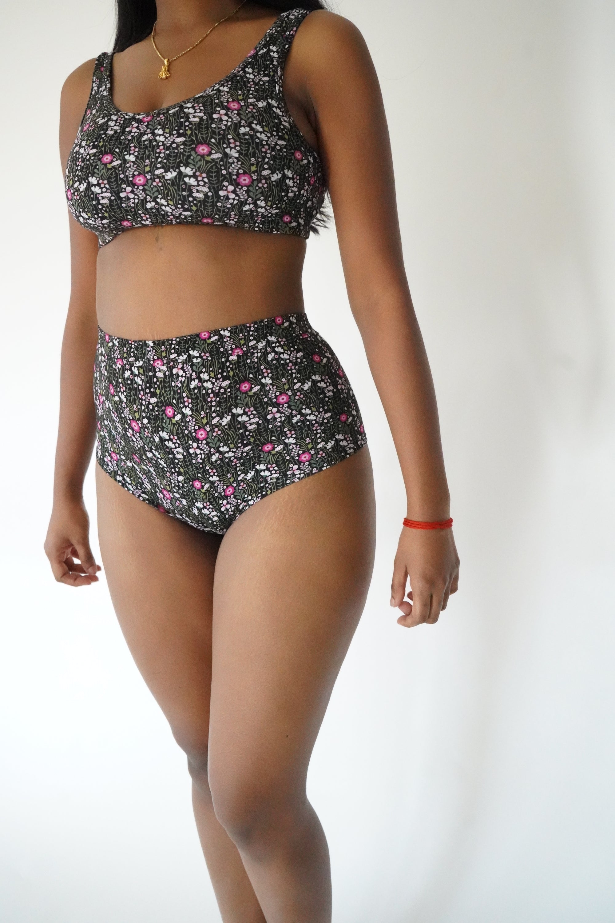 Shorty cheeky taille haute - Fleuri