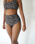 Shorty cheeky taille haute - Fleuri
