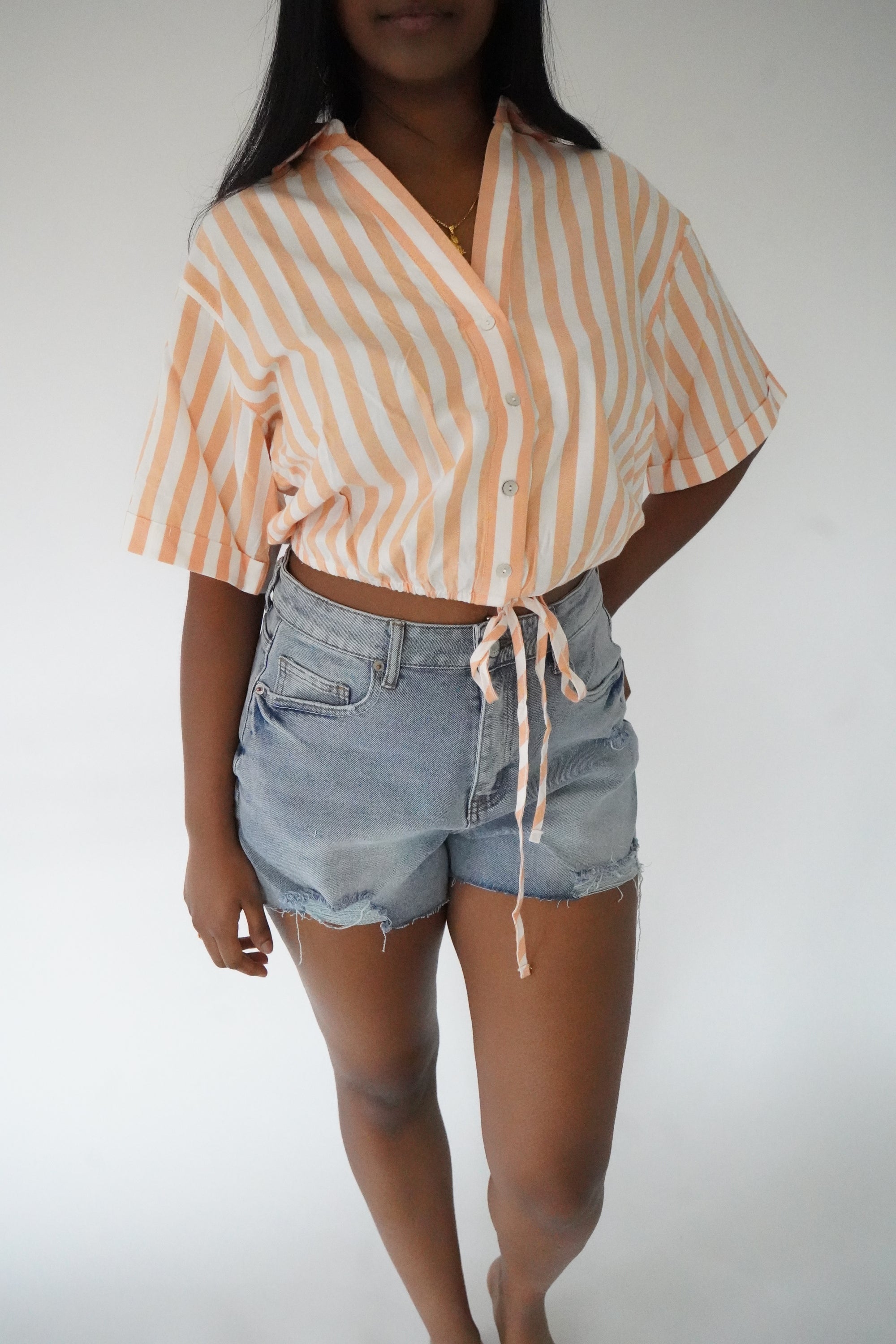 Chemise popsicle - Rayé orange
