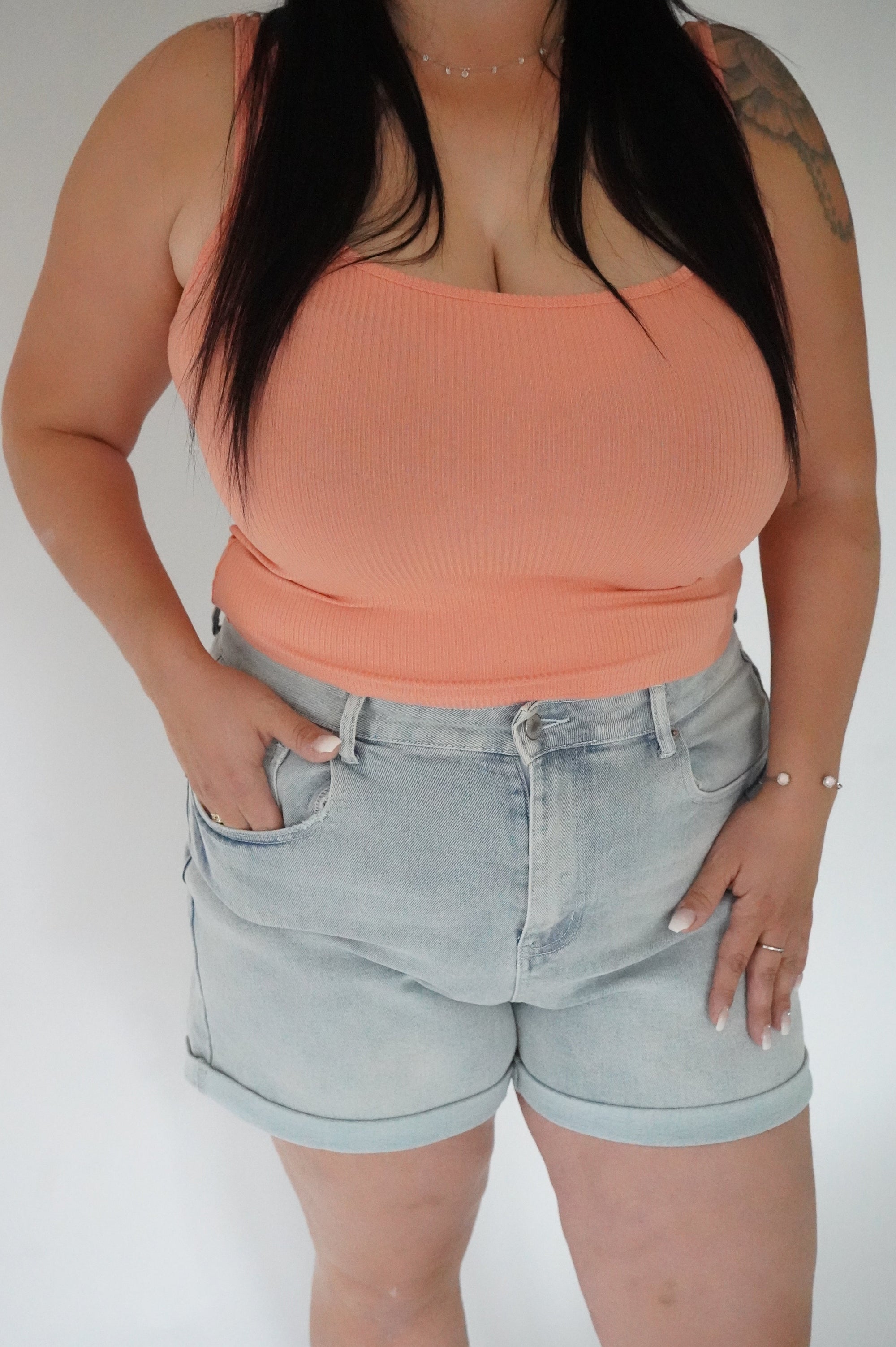 Short en jean pâle - régulière