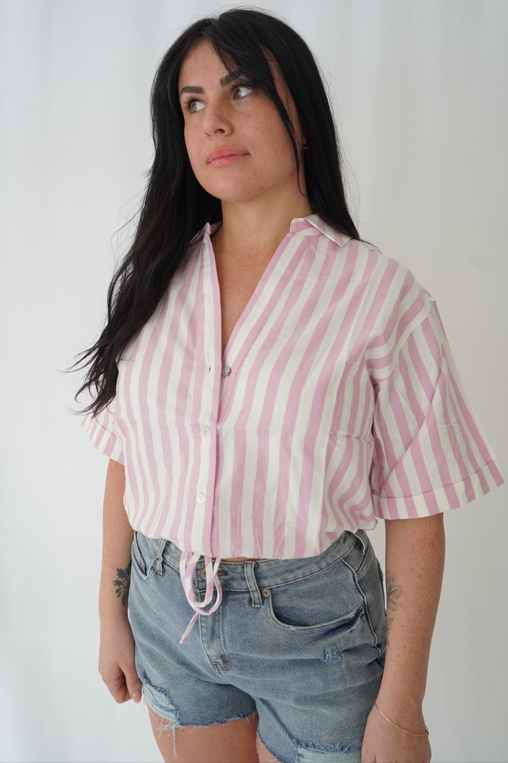 Chemise popsicle - Rayé rose