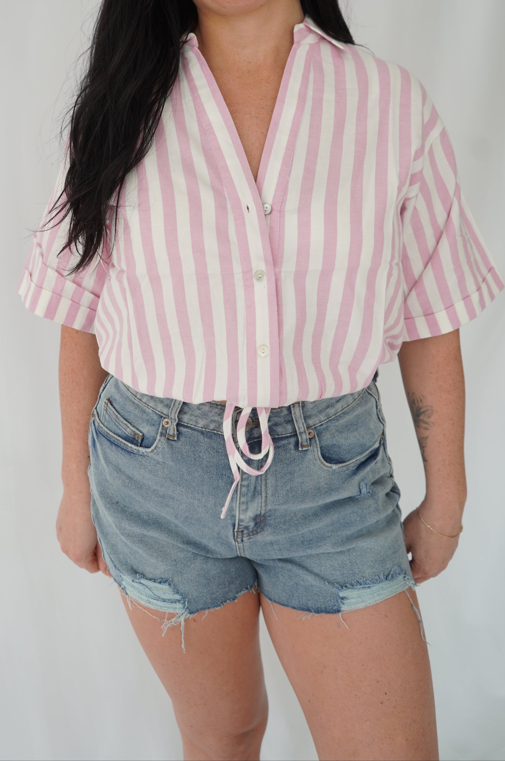 Chemise popsicle - Rayé rose