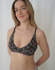 Bralette croisée avec attaches - Fleuri
