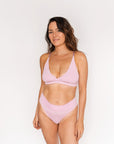 Bralette croisée avec attaches - Orchidée