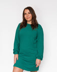 Robe manches longues en rib - Émeraude