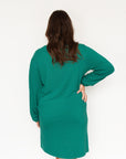 Robe manches longues en rib - Émeraude