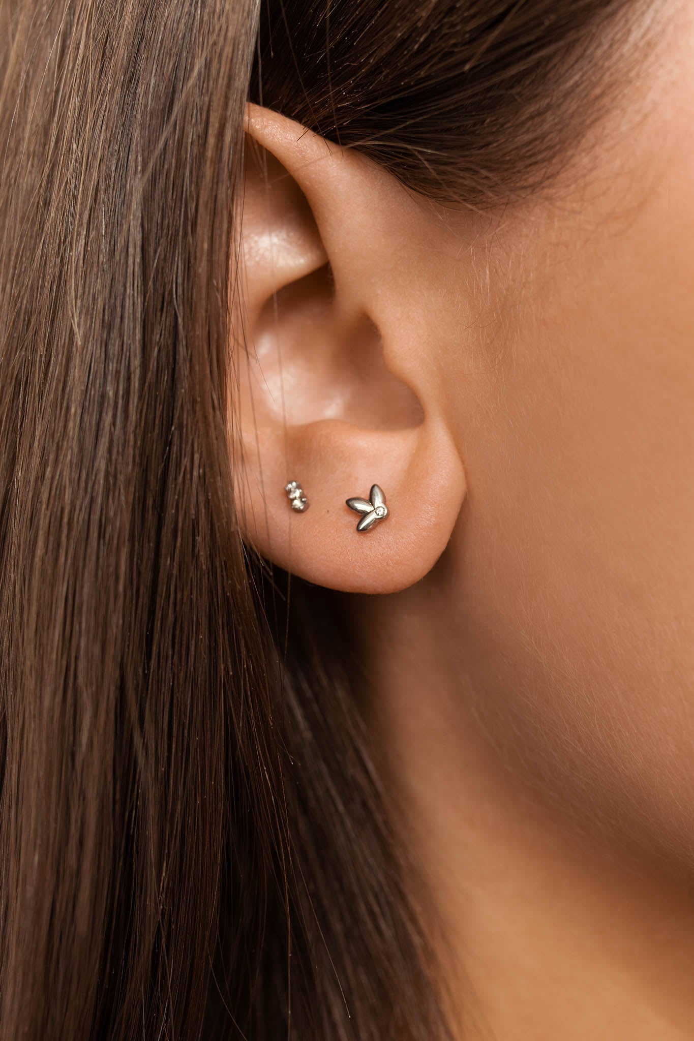 Boucle d'oreille Trio zircon - Argent
