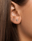 Boucle d'oreille Trio zircon - Argent