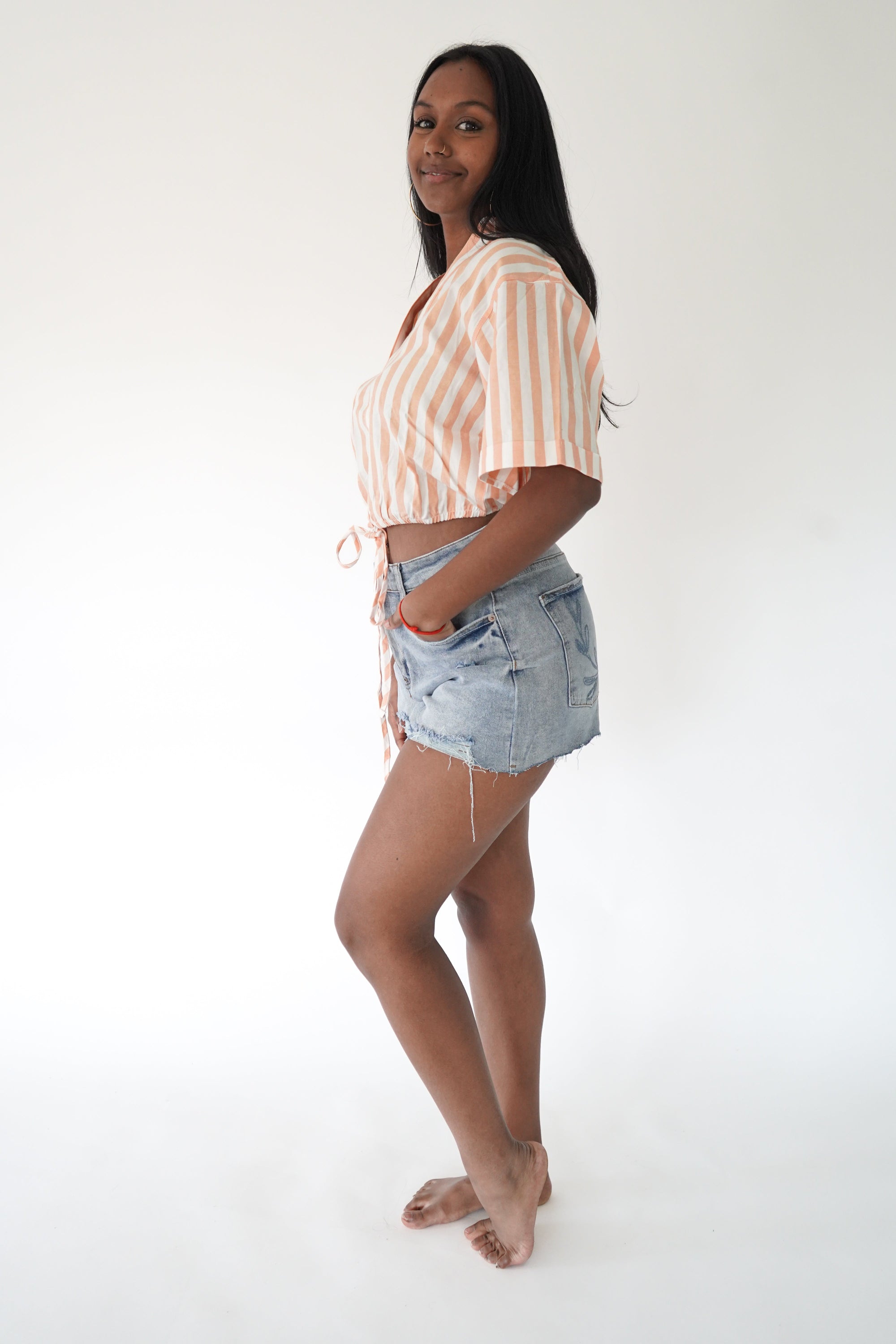 Chemise popsicle - Rayé orange