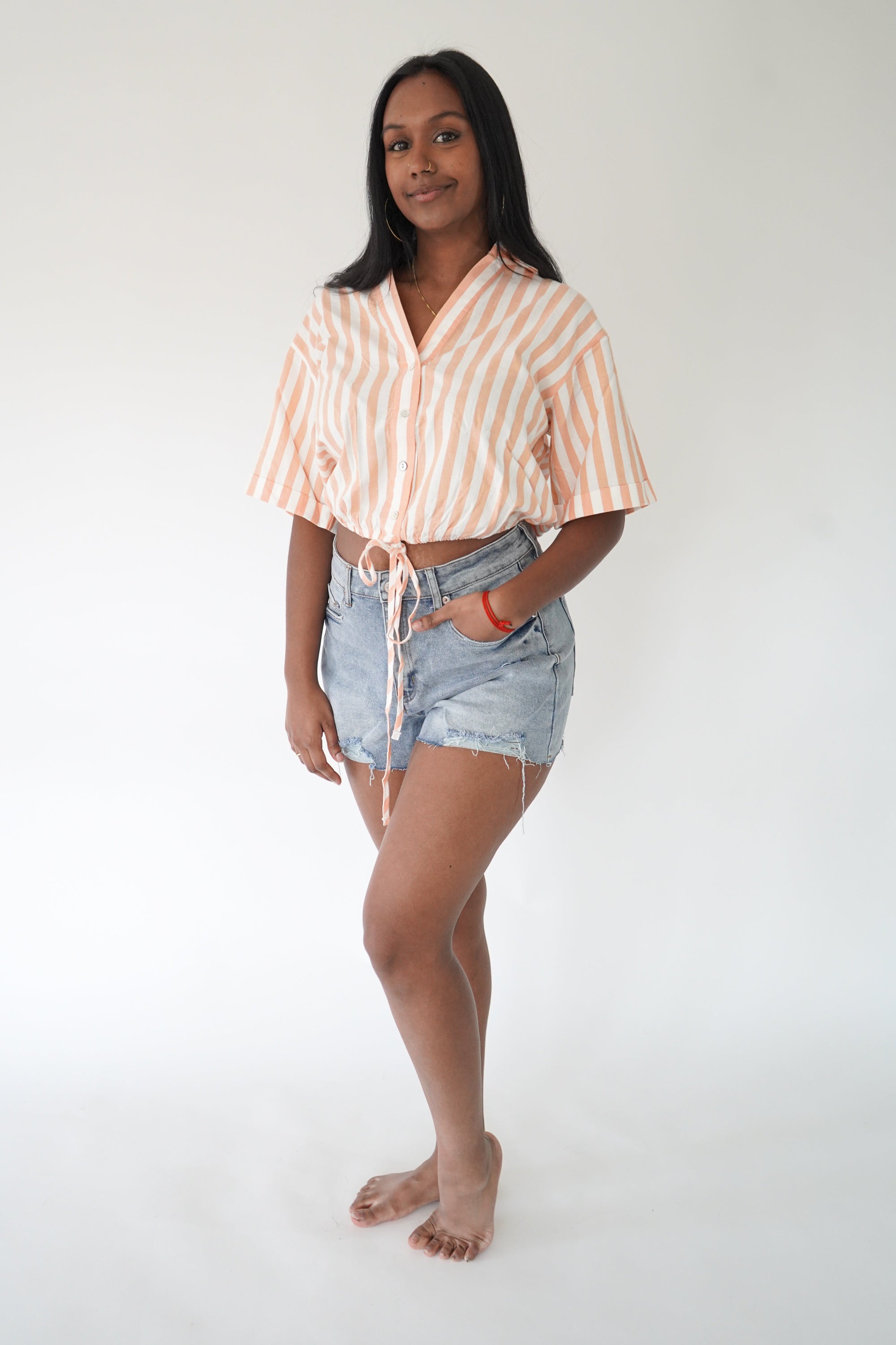 Chemise popsicle - Rayé orange