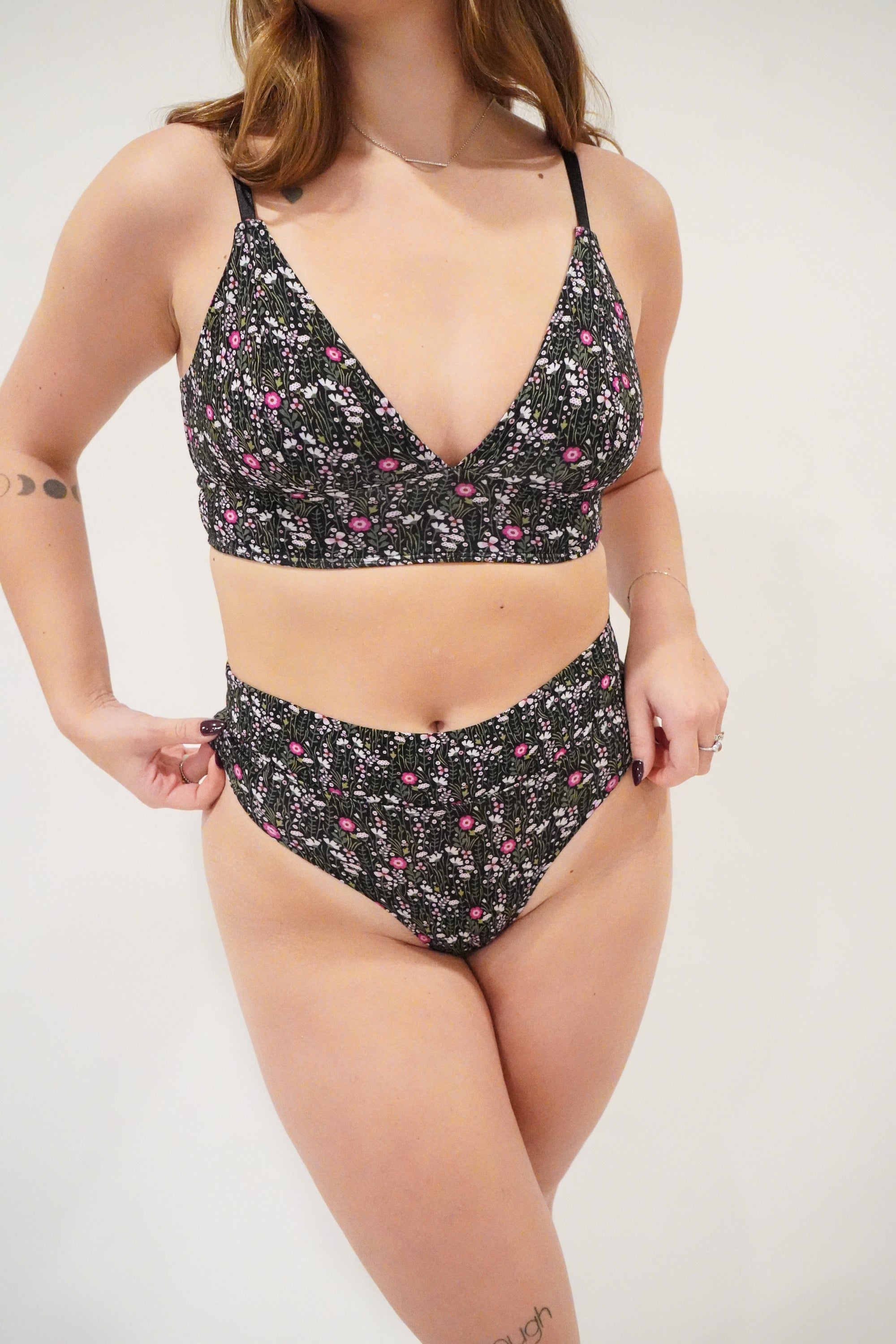 Bralette bande soutenante - Fleuri
