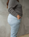 pantalon bleu cargo pour femme