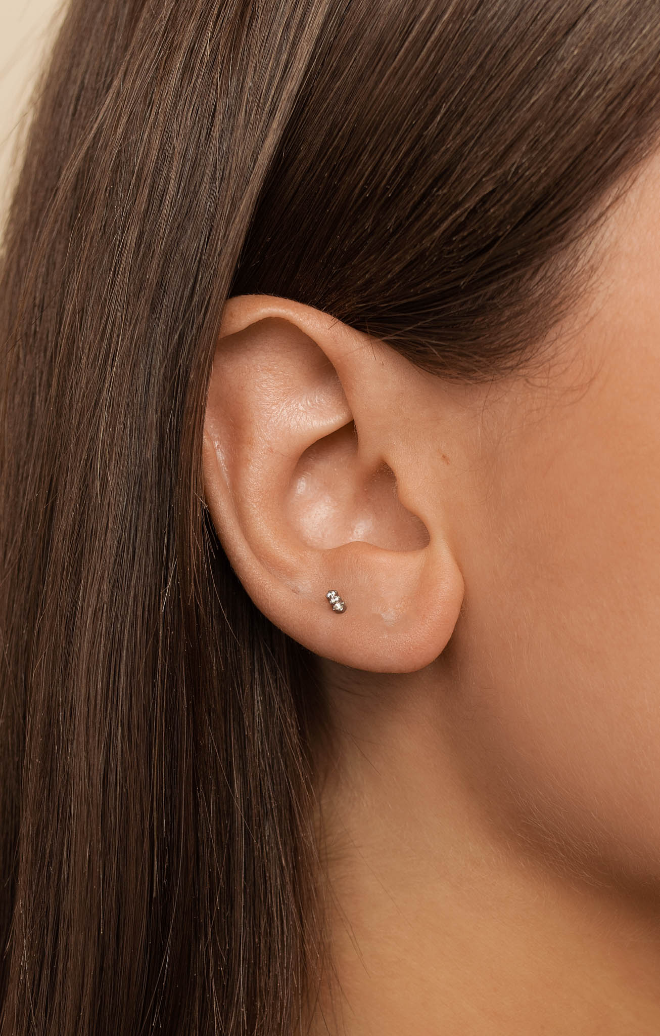 Boucle d'oreille Trio zircon - Argent