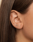 Boucle d'oreille Trio zircon - Argent