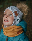 tuque blanche à motif 1-3 ans