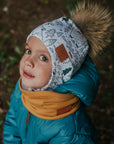 tuque blanche à motif 1-3 ans