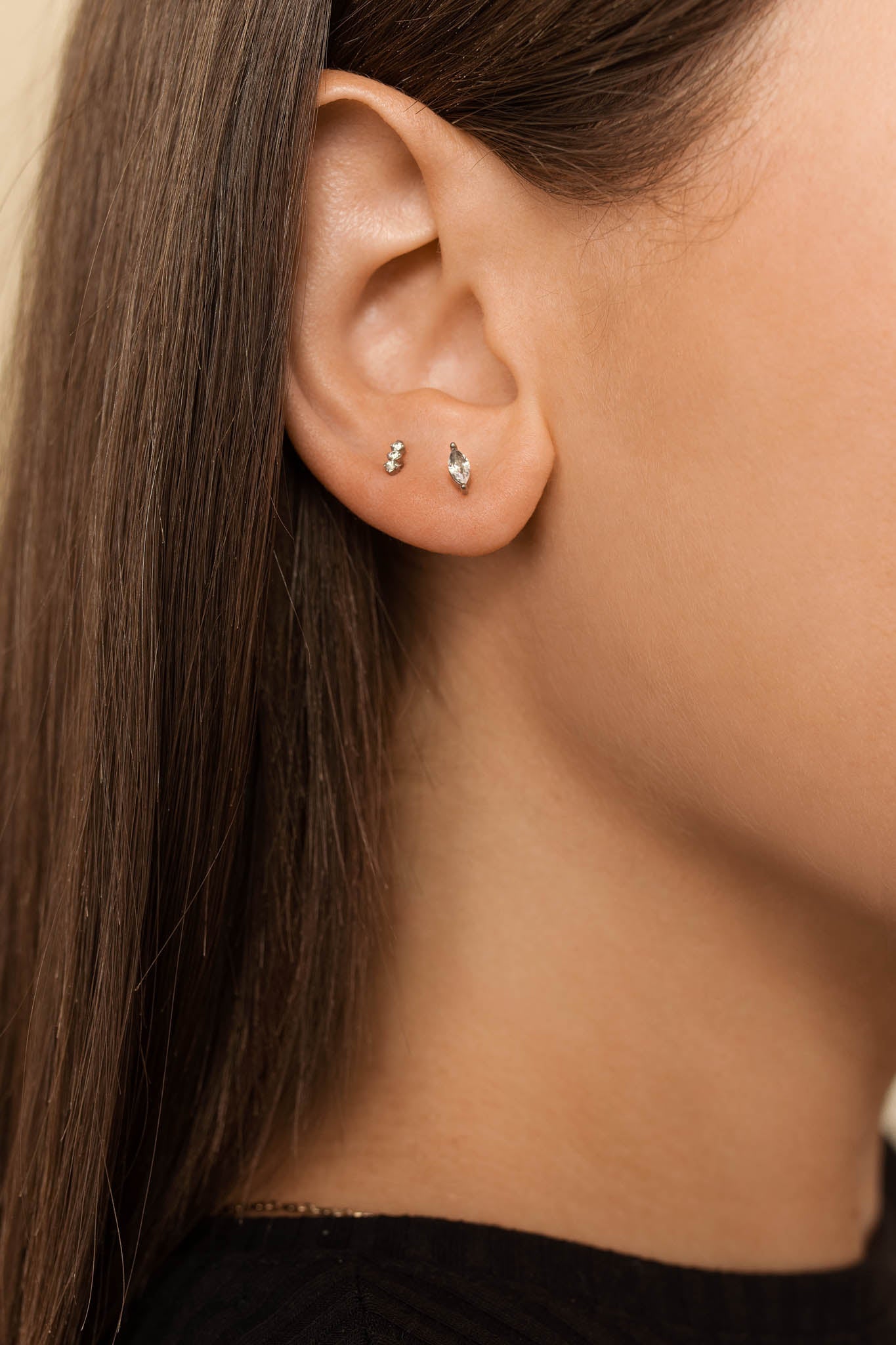 Boucle d'oreille Trio zircon - Argent