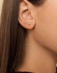 Boucle d'oreille Trio zircon - Argent