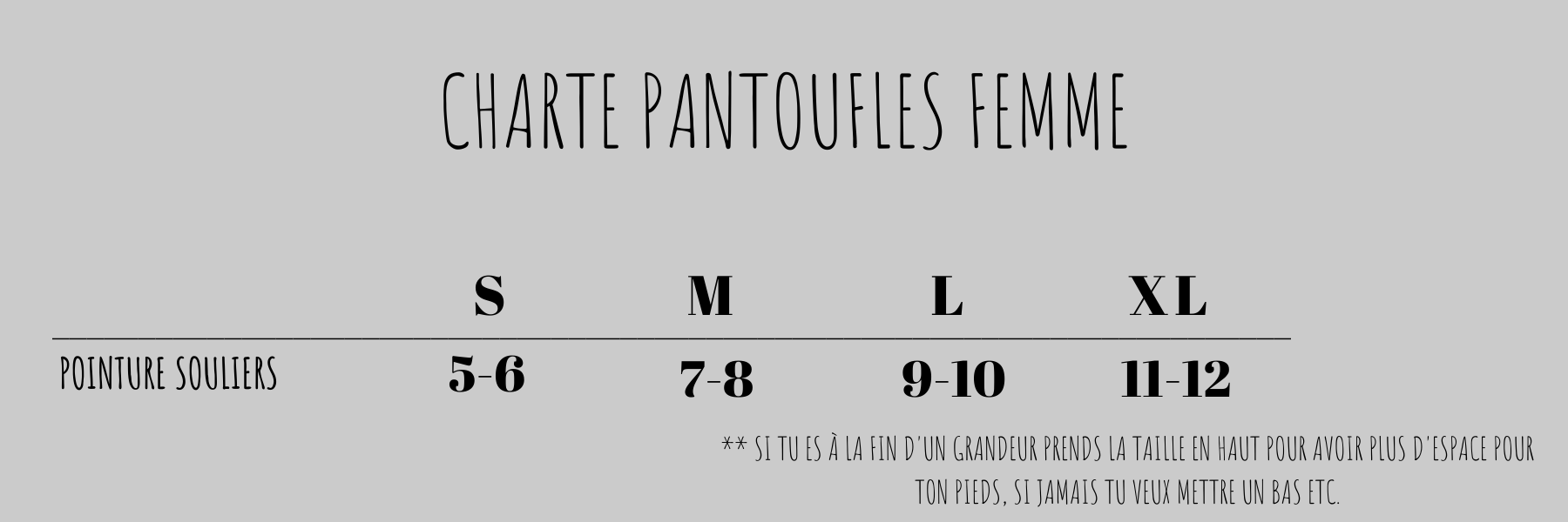 Charte pantoufles femmes