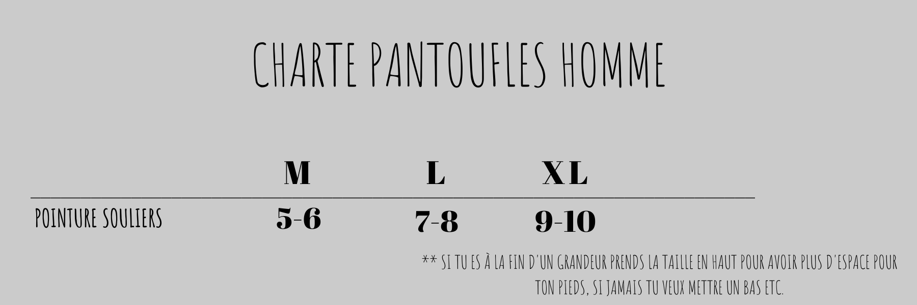 charte pantoufles hommes