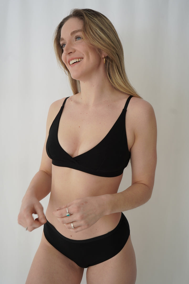 Bralette croisée avec attaches - Noir