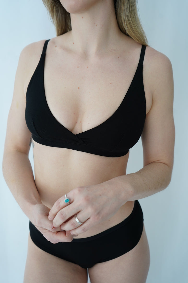 Bralette croisée avec attaches - Noir