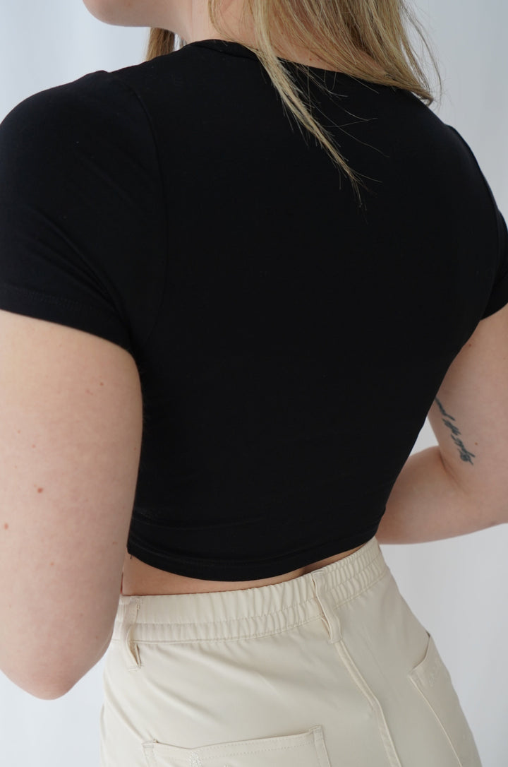 Crop top pour femmes noir