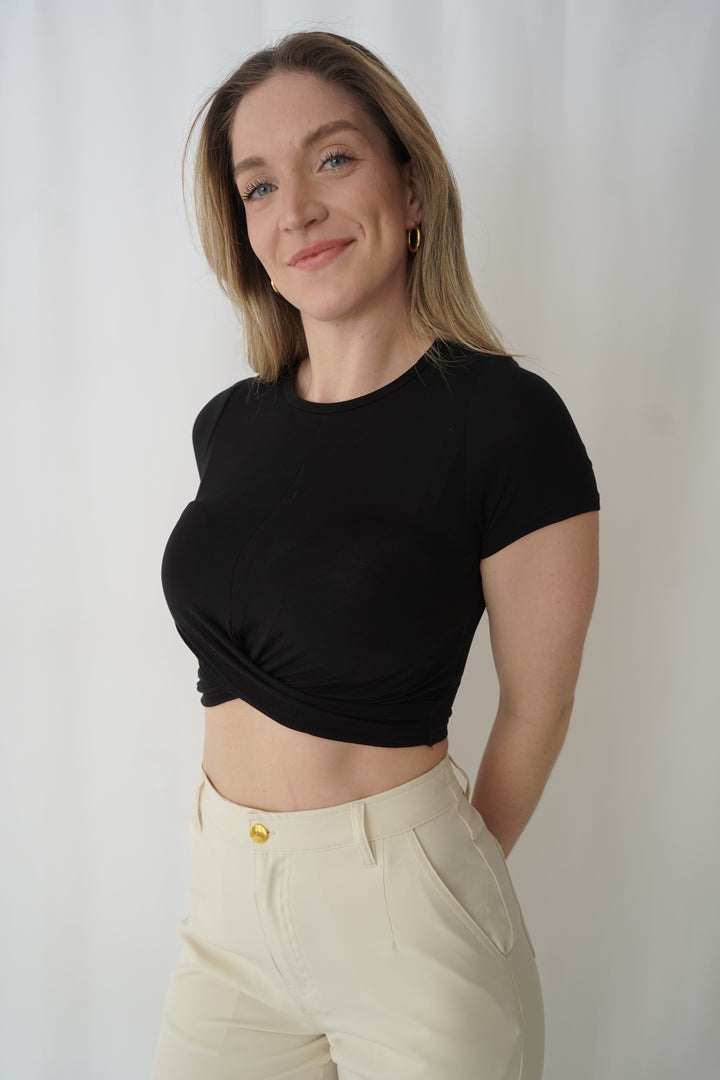 Crop top pour femmes noir