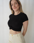 Crop top pour femmes noir