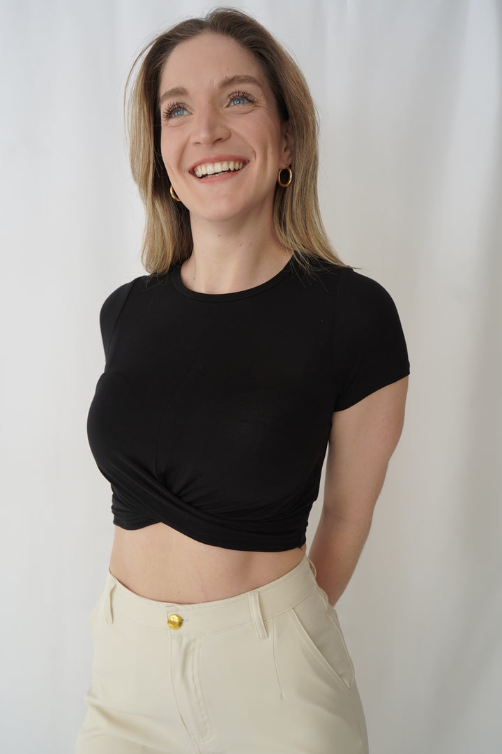 Crop top pour femmes noir