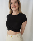 Crop top pour femmes noir