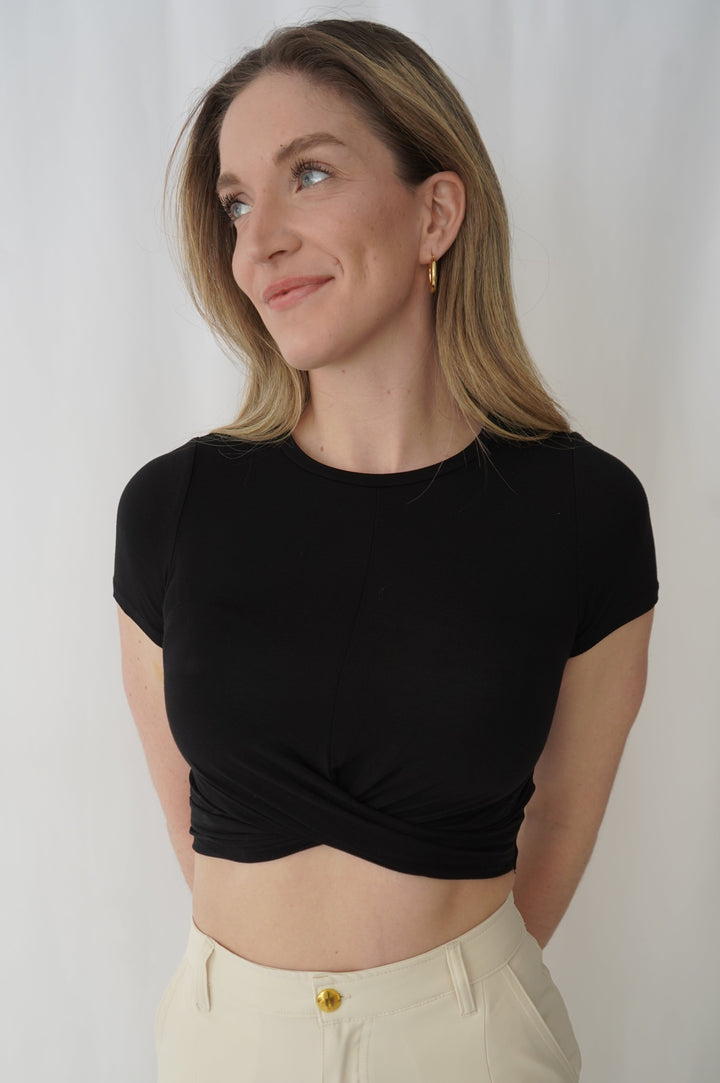 Crop top pour femmes noir