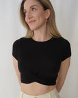 Crop top pour femmes noir