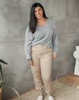 Pantalon cargo beige