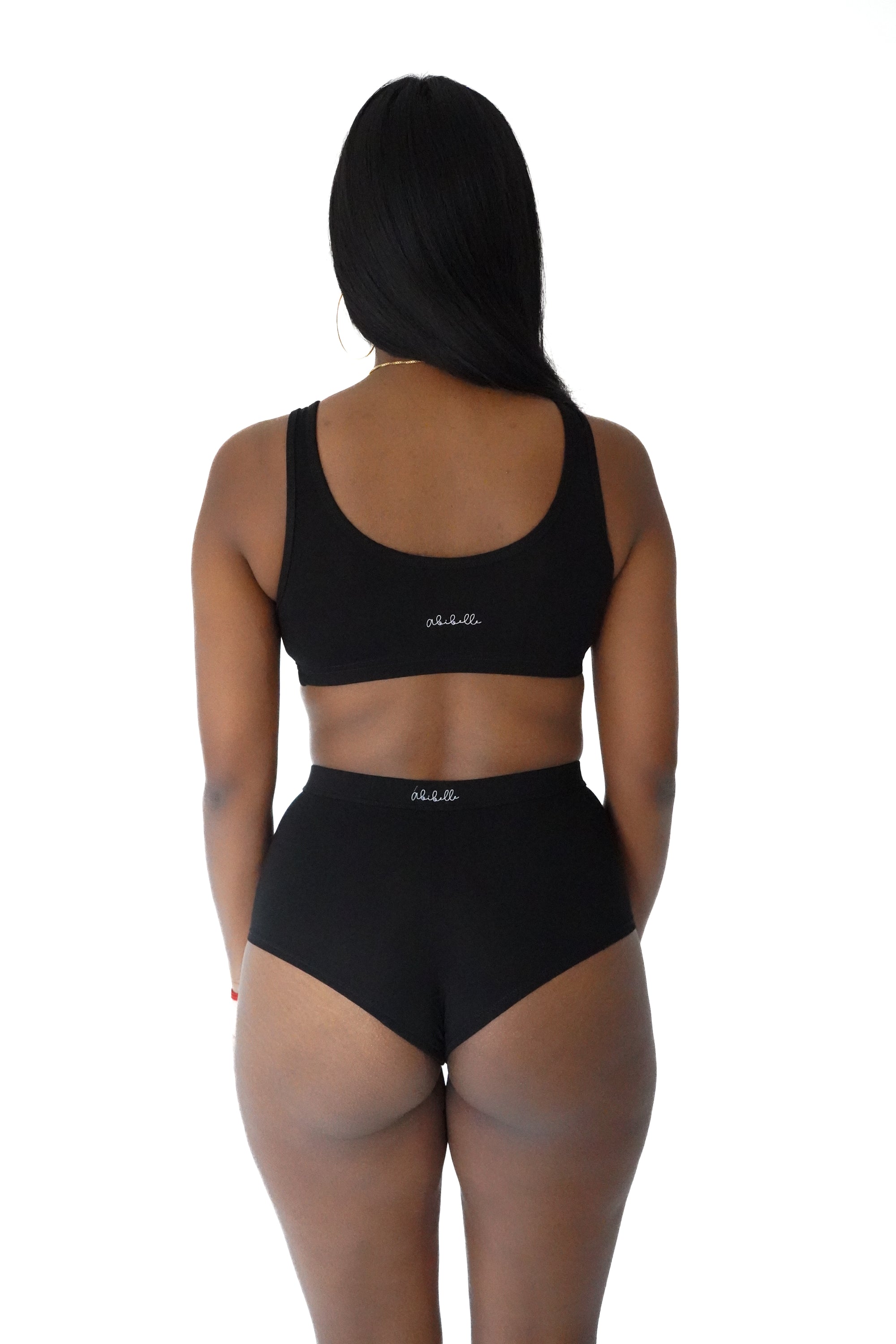 Shorty cheeky taille haute - Noir