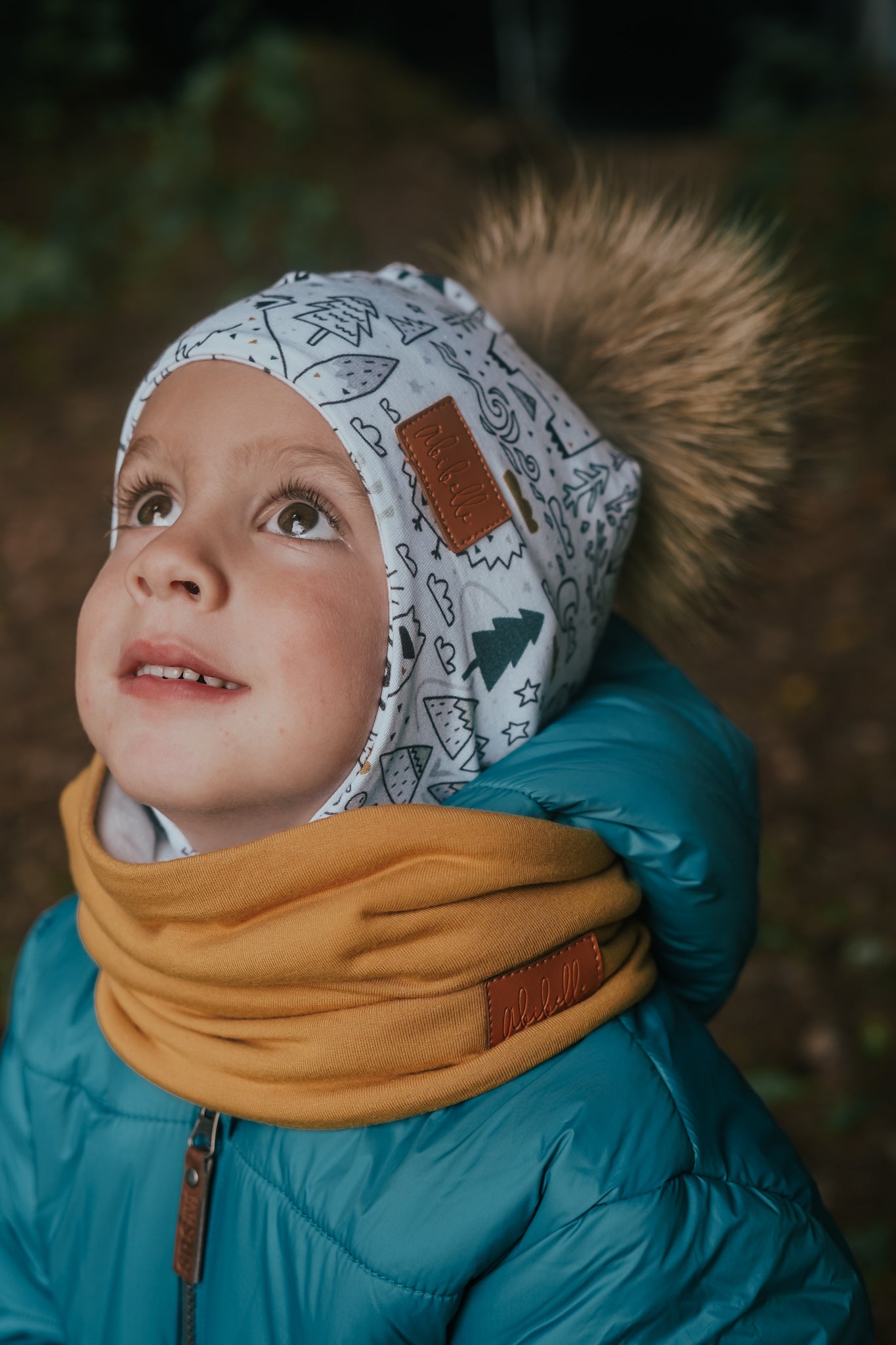 tuque blanche à motif 1-3 ans