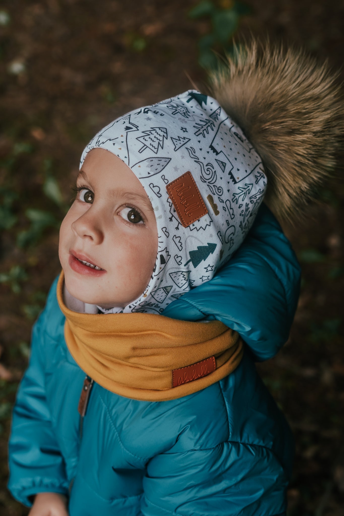 tuque blanche à motif 1-3 ans