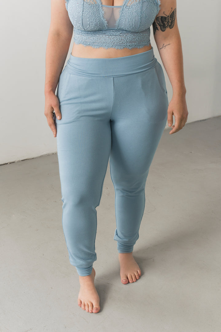 jogger bleu pour femme en bambou